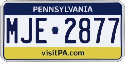 PA license plate MJE2877