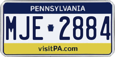 PA license plate MJE2884