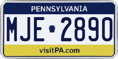 PA license plate MJE2890