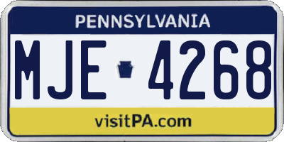 PA license plate MJE4268
