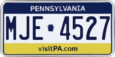 PA license plate MJE4527