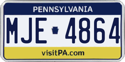 PA license plate MJE4864