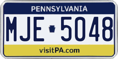 PA license plate MJE5048