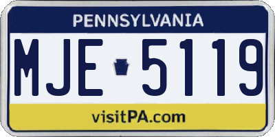 PA license plate MJE5119