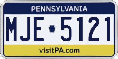 PA license plate MJE5121