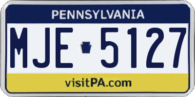 PA license plate MJE5127