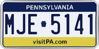 PA license plate MJE5141