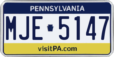 PA license plate MJE5147