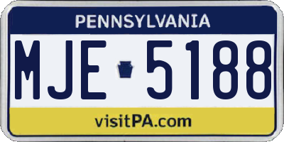 PA license plate MJE5188