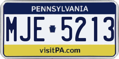 PA license plate MJE5213