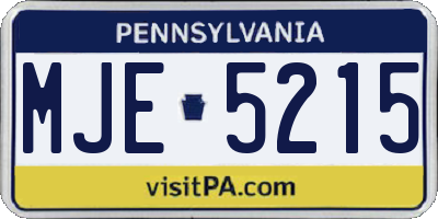 PA license plate MJE5215