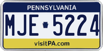 PA license plate MJE5224