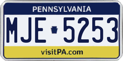 PA license plate MJE5253