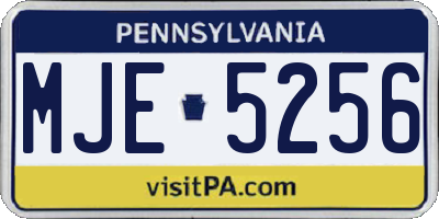 PA license plate MJE5256