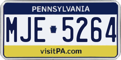 PA license plate MJE5264