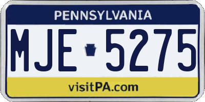 PA license plate MJE5275