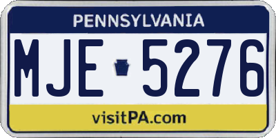PA license plate MJE5276