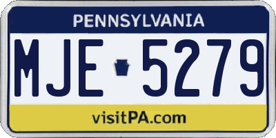 PA license plate MJE5279