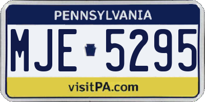 PA license plate MJE5295