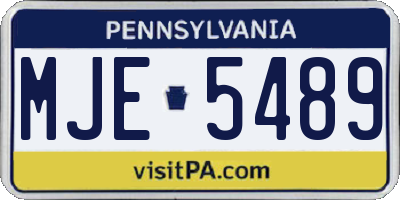PA license plate MJE5489