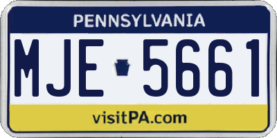PA license plate MJE5661