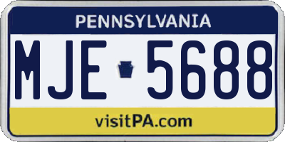 PA license plate MJE5688