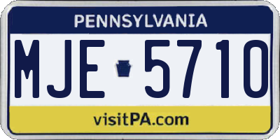 PA license plate MJE5710