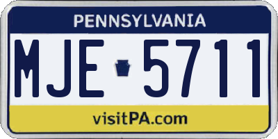 PA license plate MJE5711