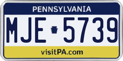 PA license plate MJE5739