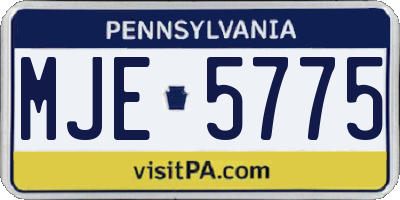PA license plate MJE5775