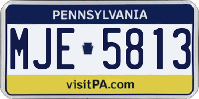 PA license plate MJE5813