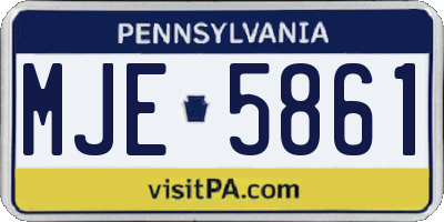 PA license plate MJE5861