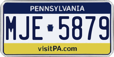 PA license plate MJE5879