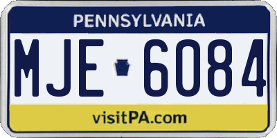 PA license plate MJE6084
