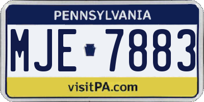 PA license plate MJE7883