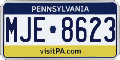 PA license plate MJE8623