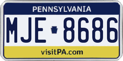 PA license plate MJE8686