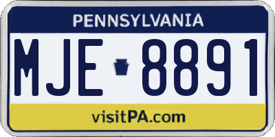 PA license plate MJE8891