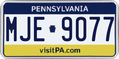 PA license plate MJE9077