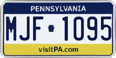 PA license plate MJF1095