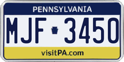 PA license plate MJF3450