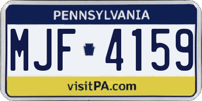 PA license plate MJF4159