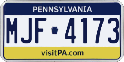 PA license plate MJF4173