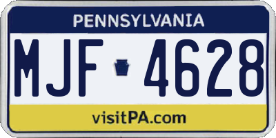 PA license plate MJF4628