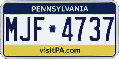 PA license plate MJF4737