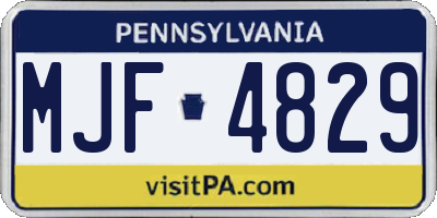 PA license plate MJF4829
