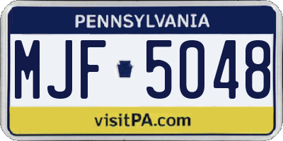 PA license plate MJF5048