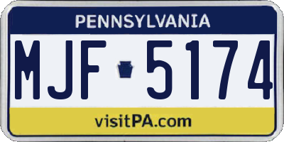 PA license plate MJF5174