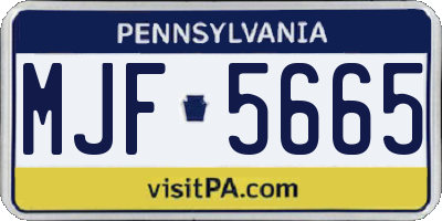 PA license plate MJF5665