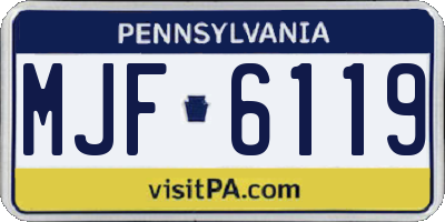 PA license plate MJF6119